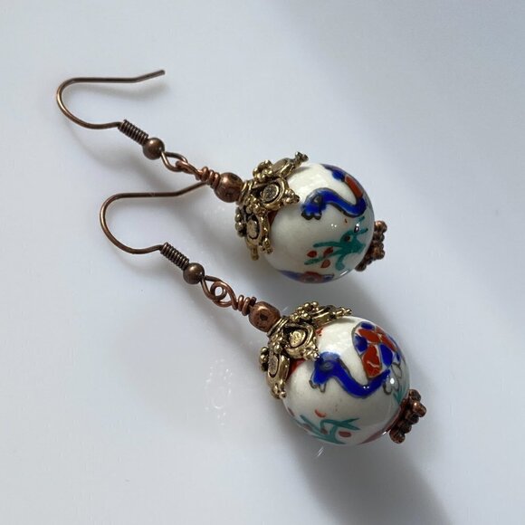 ❤️ Handpainted Ceramic Turtles Earrings - Picture 6 of 15